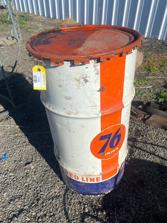 Union 76 Red Line Metal Oil Drum with Lid