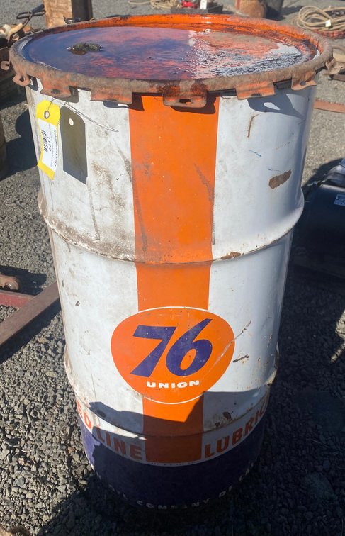 Union 76 Metal Lubricant Drum with Lid