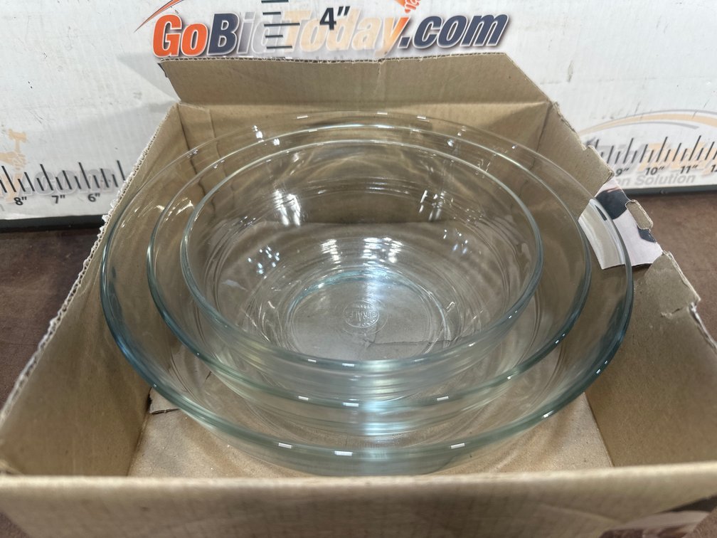 Duralex Clear Glass Nested Mixing Bowls, Approx. 3 Pieces
