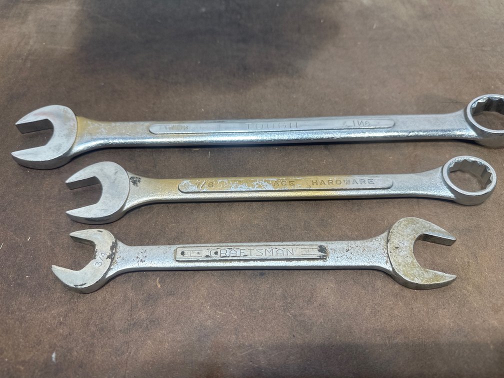 Combination and Open-End Steel Wrenches, 3 Pieces