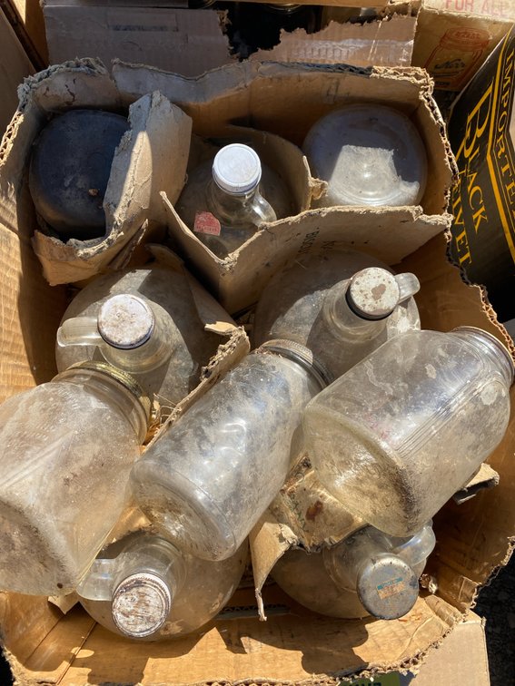 Clear Glass Finger-Loop Jugs and Jars in Partitioned Carton