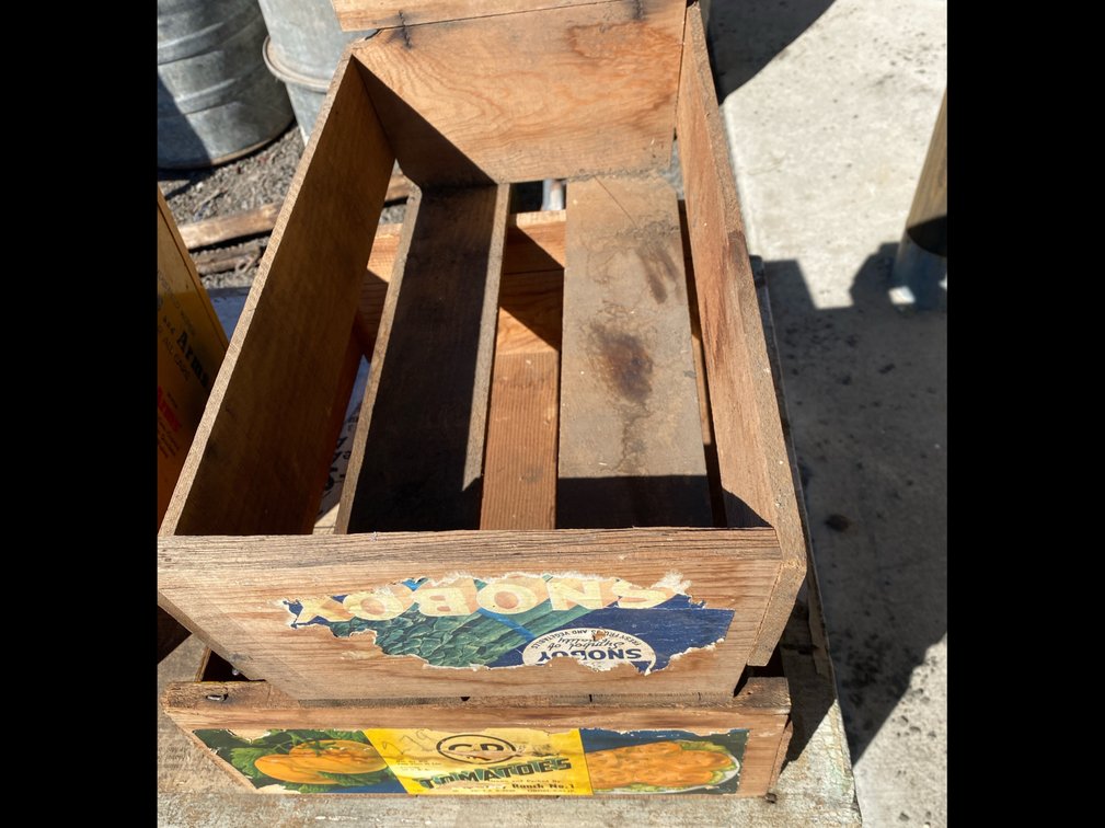Snoboy Asparagus and a Tomato Wooden Produce Crates