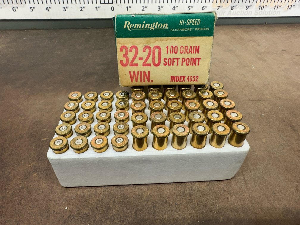 Box of Remington Hi-Speed Kleanbore 32-20 Win Ammunition Box and Cartridges
