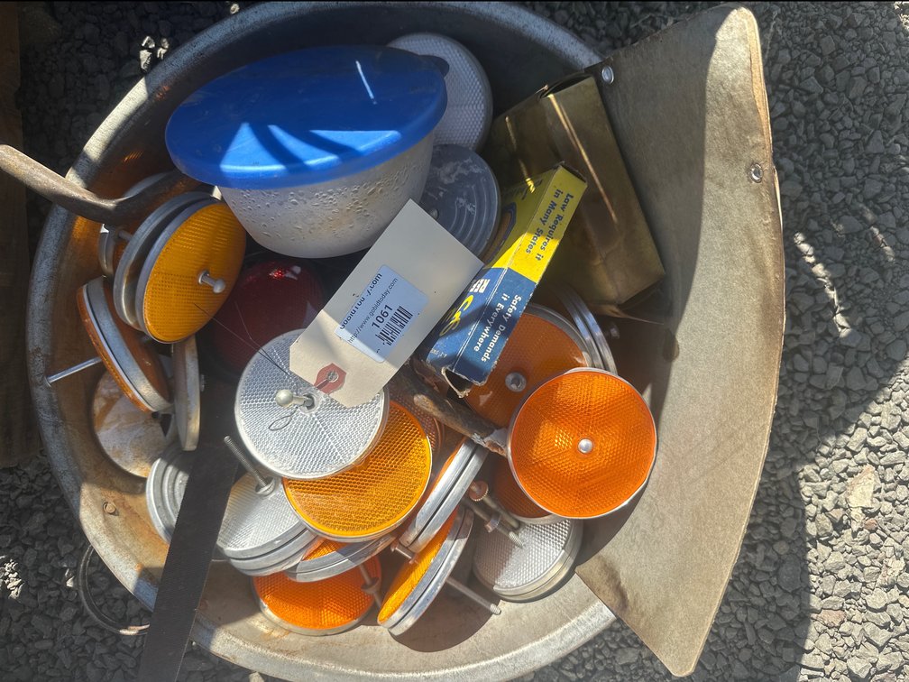 Vehicle Bolt-Mount Safety Reflectors in Galvanized Basin