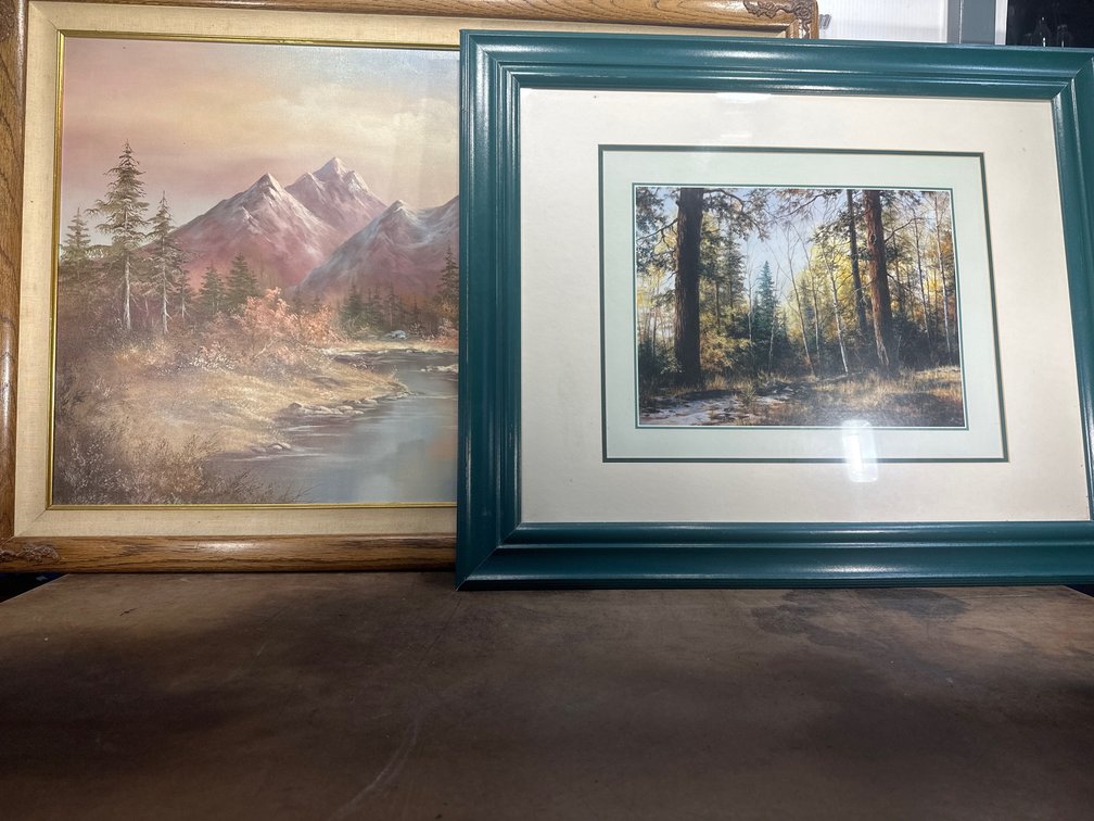 Framed Landscape Artworks Signed Linda Hager and JH Durgin - 2 Pieces