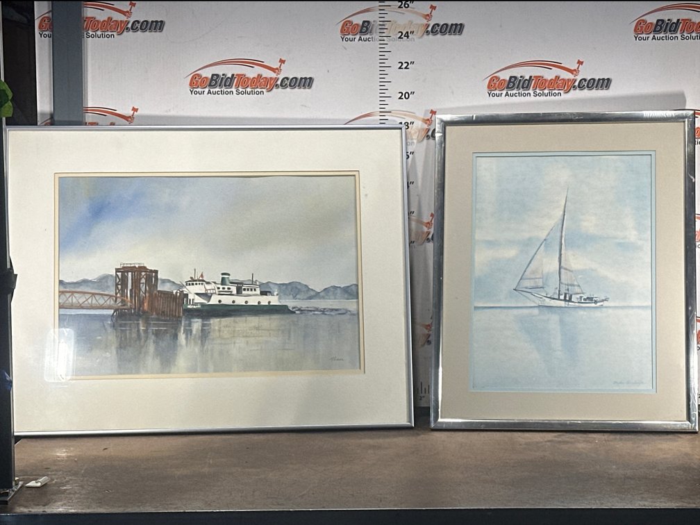 Two Framed Maritime Watercolors Signed Pbaer & Stephen Bleinberger