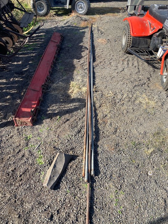 Four chunks of three-quarter inch pipe approximately 56 feet of pipe