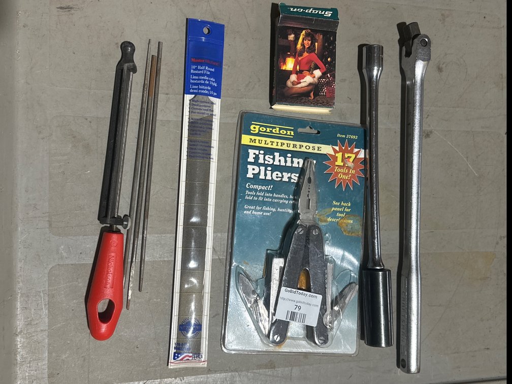 Multitool Pliers, Hand Files, Snap-on Box, and More