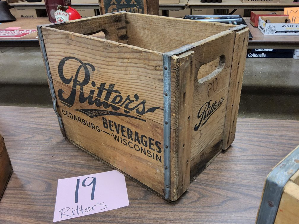 Ritter's Beverages, Cedarburg wood soda crate. 