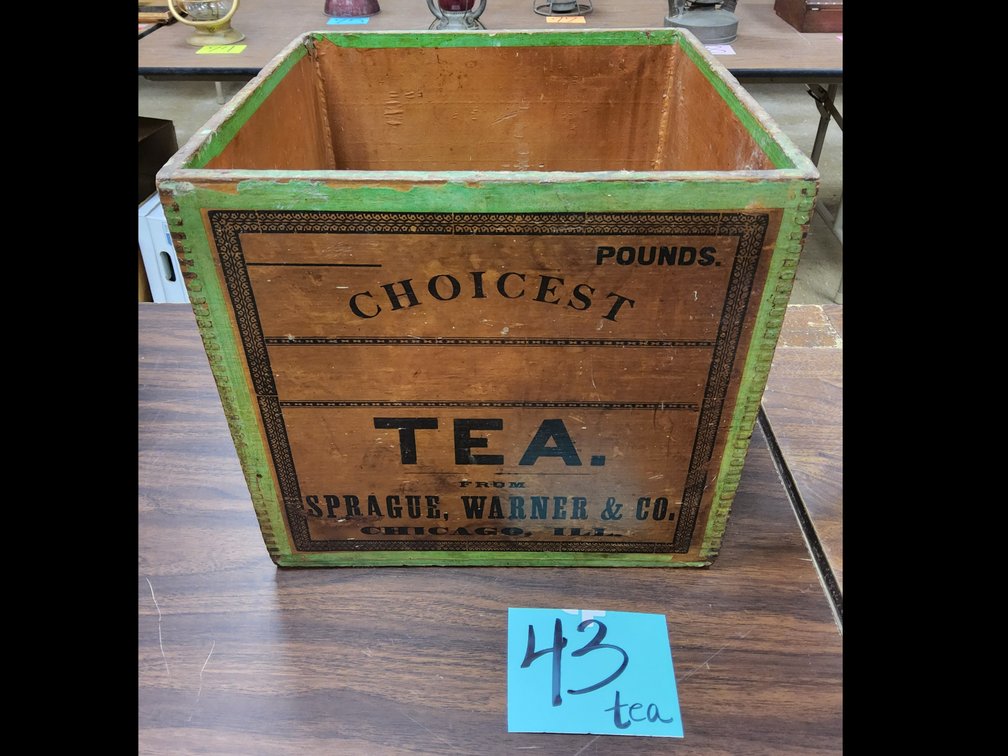 Sprague Warner wood tea crate