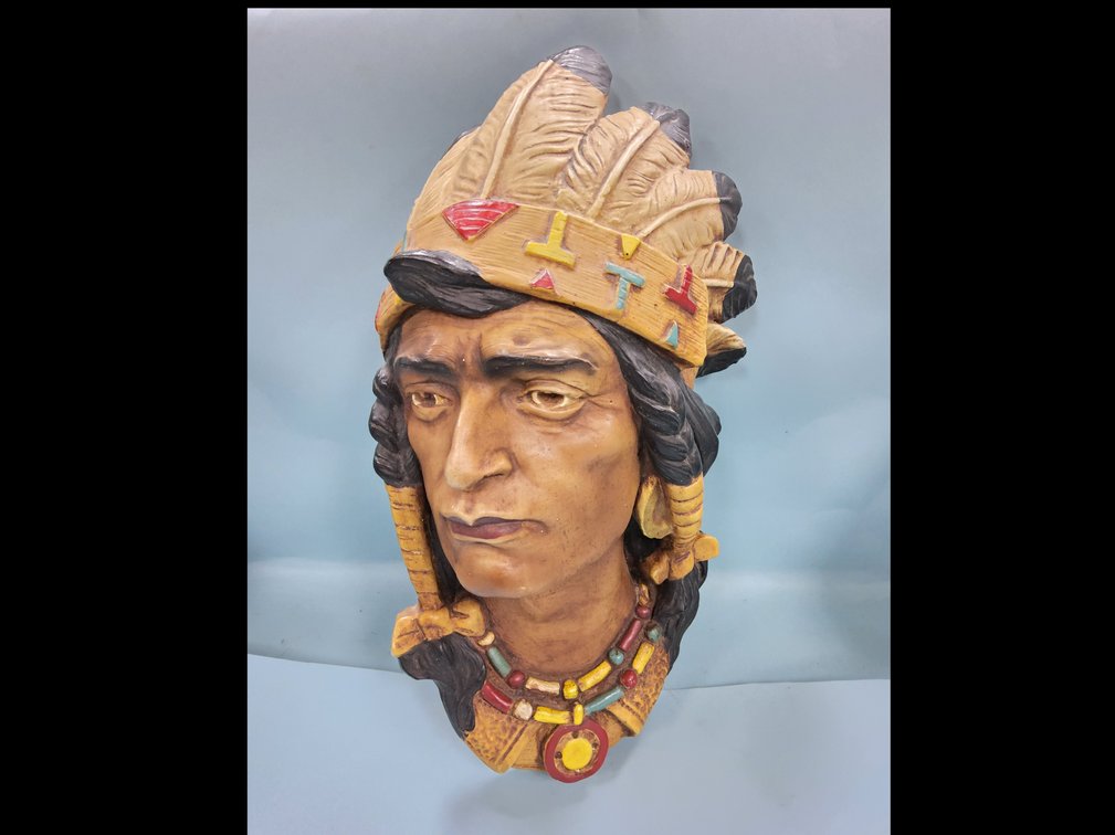 Plaster American Indian hanging bust