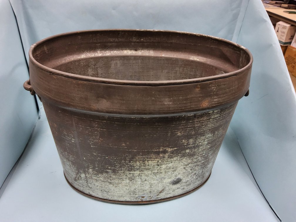 FF&S WWII Era military steel fire bucket