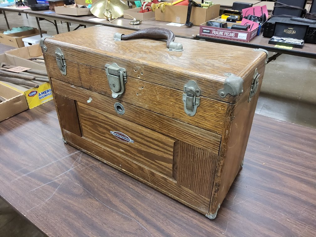 Sears Craftsman oak machinist chest