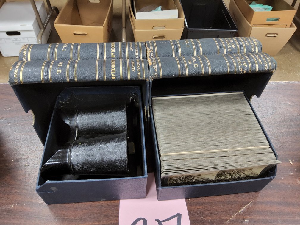 Cased set of Keystone stereo cards and viewer