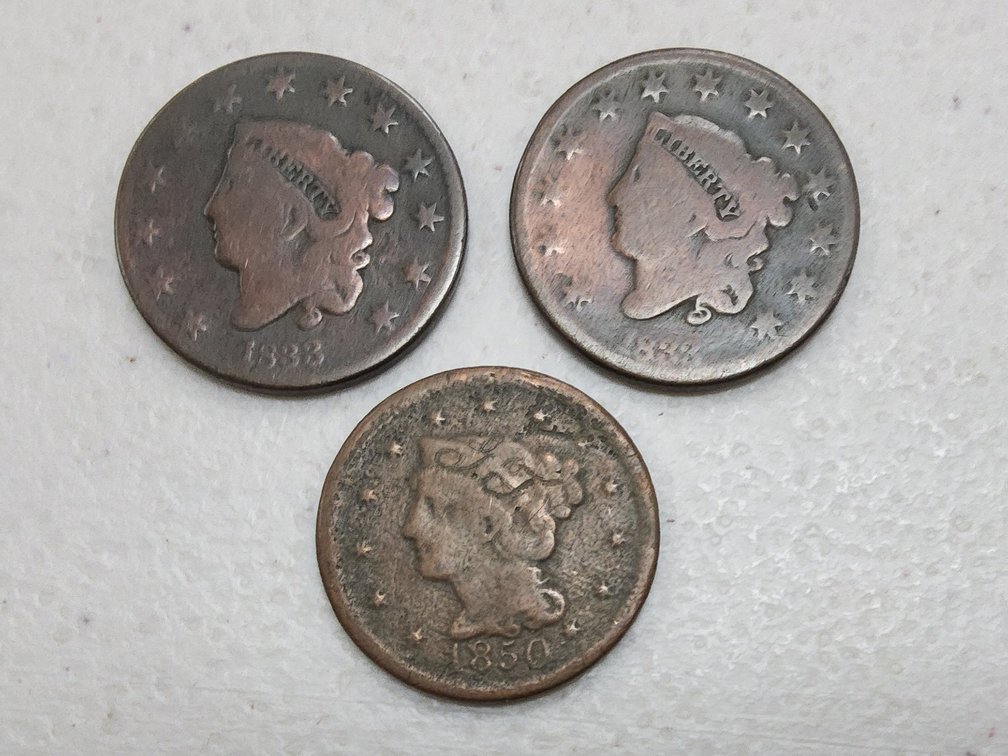 (2) 1833 Large Cents and a ??