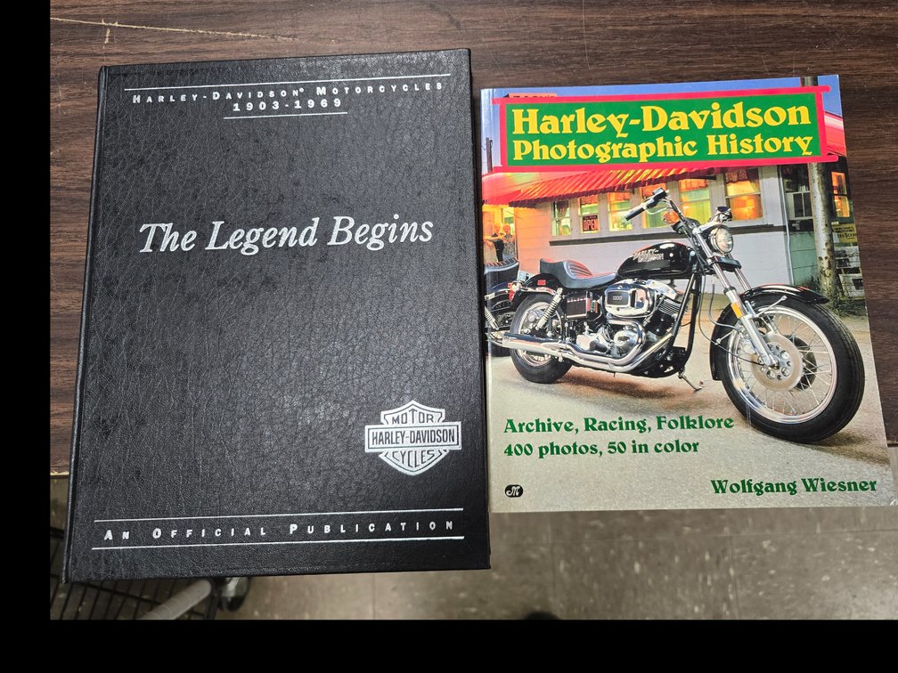 Harley "The Legend Begins" hardcover book & Photo. History book
