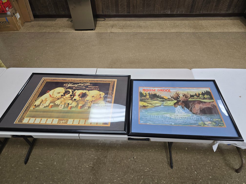 2 Modern, Framed Beer Advertising Prints