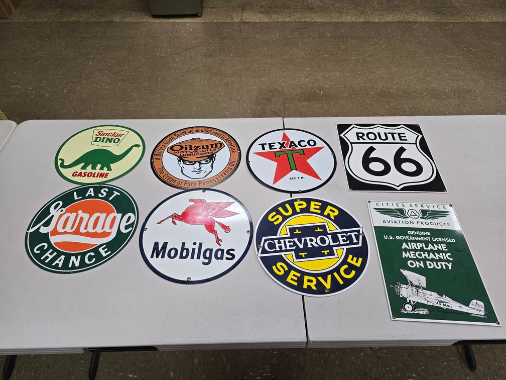 Modern Porcelain and Painted Steel Signs