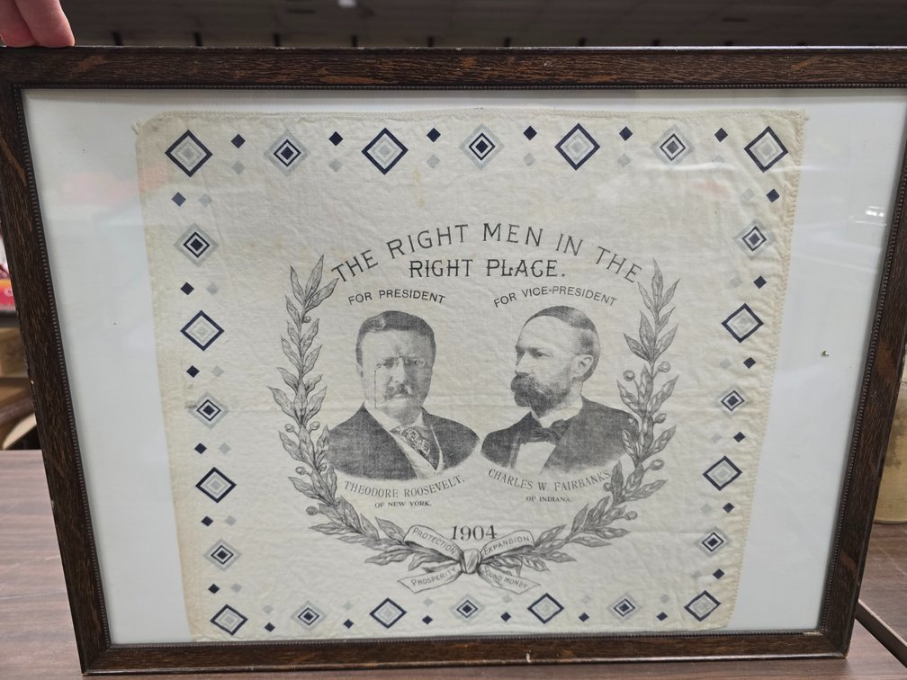 Roosevelt & Fairbanks 1904 Jugate Campaign Handkerchief