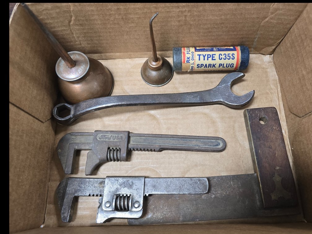 Ford wrenches,  Champion Spark Plug & other tools