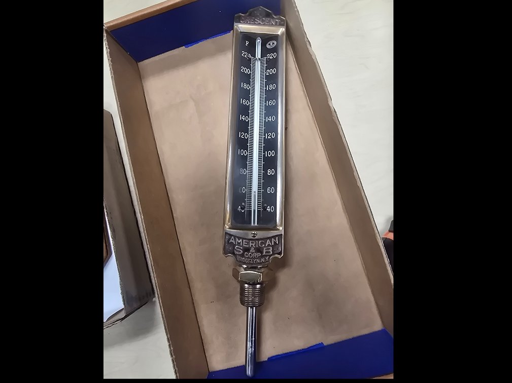 Crescent thermometer by American S & B Corporation, Brooklyn, New York.