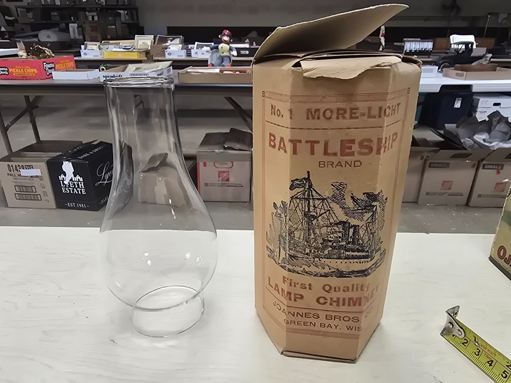 NOS  Battleship brand Lamp Chimney