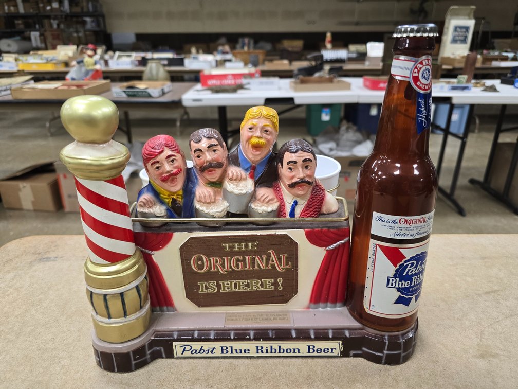 Pabst Blue Ribbon die cast back or front bar statue.