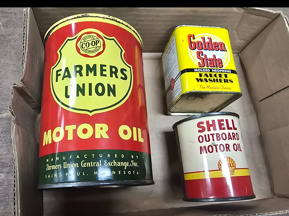 Farmers Union oil can and others