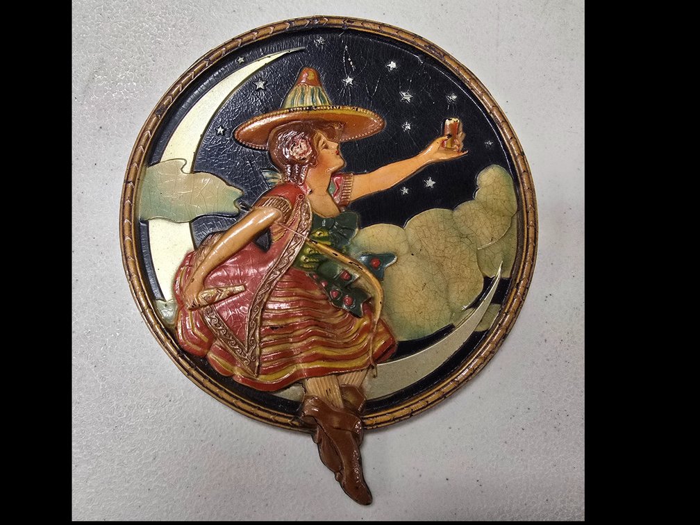 Miller Girl In The Moon composition plaque.