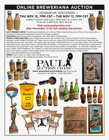 Image for November Online Breweriana Auction