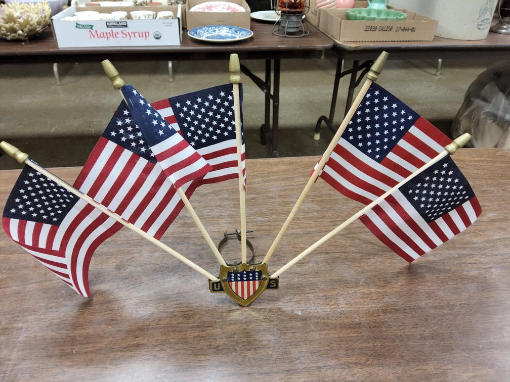 Bicycle mounted Annin flag holder
