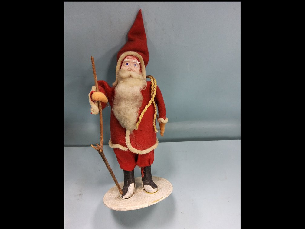 Clay face Belsnickel with staff