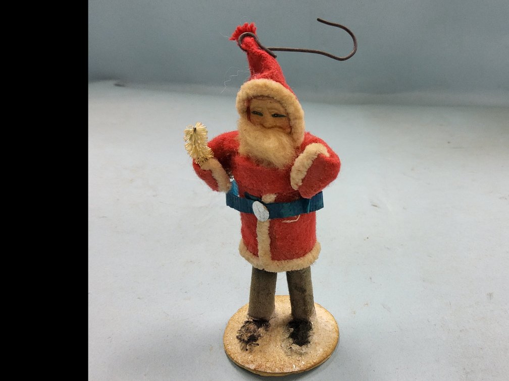 Clay face Santa ornament