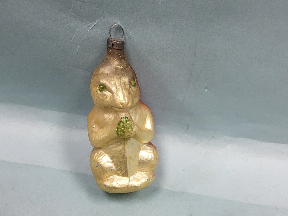 Squirrel glass ornament