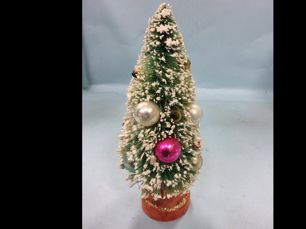 Decorated bottle brush tree