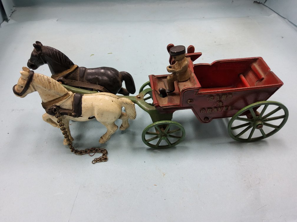 Kenton cast iron Sand and Gravel wagon and team