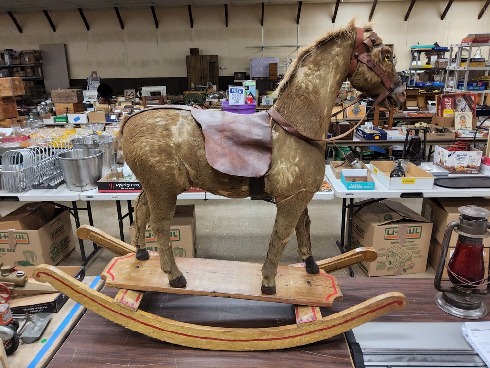 A pretty large rocking horse 