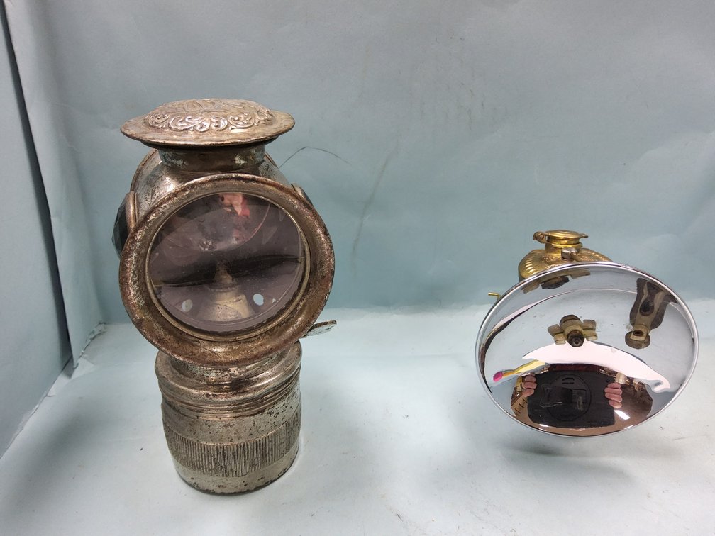 Badger Brass Solar and Justrite Streamlined Carbide lamps