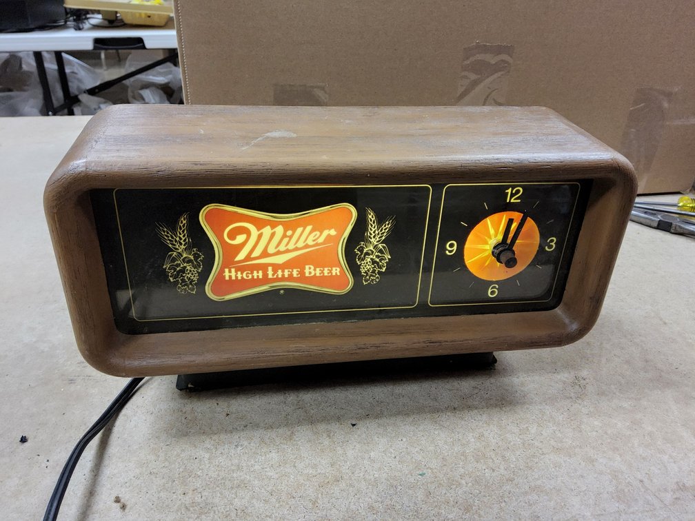 Miller High Life lighted cash register clock