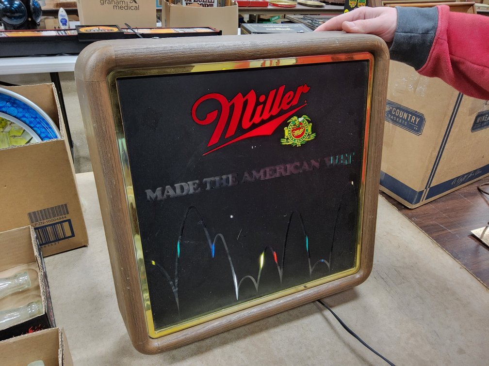 Miller lighted bouncing ball sign