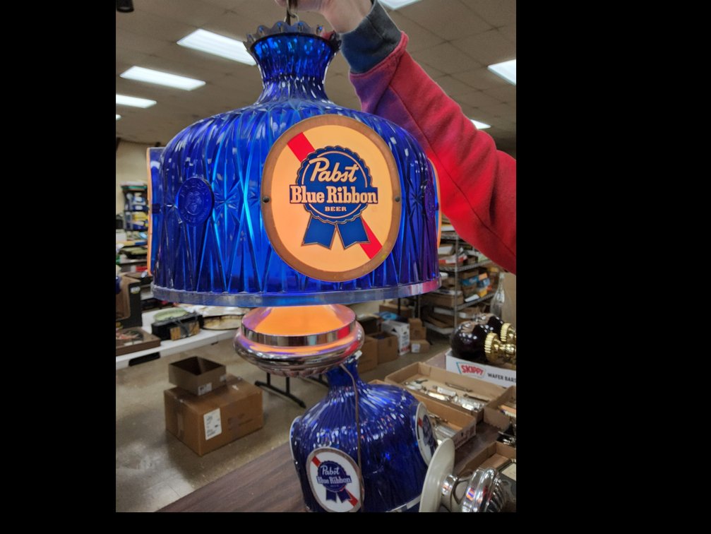 Pair of Pabst matched pendant lights.
