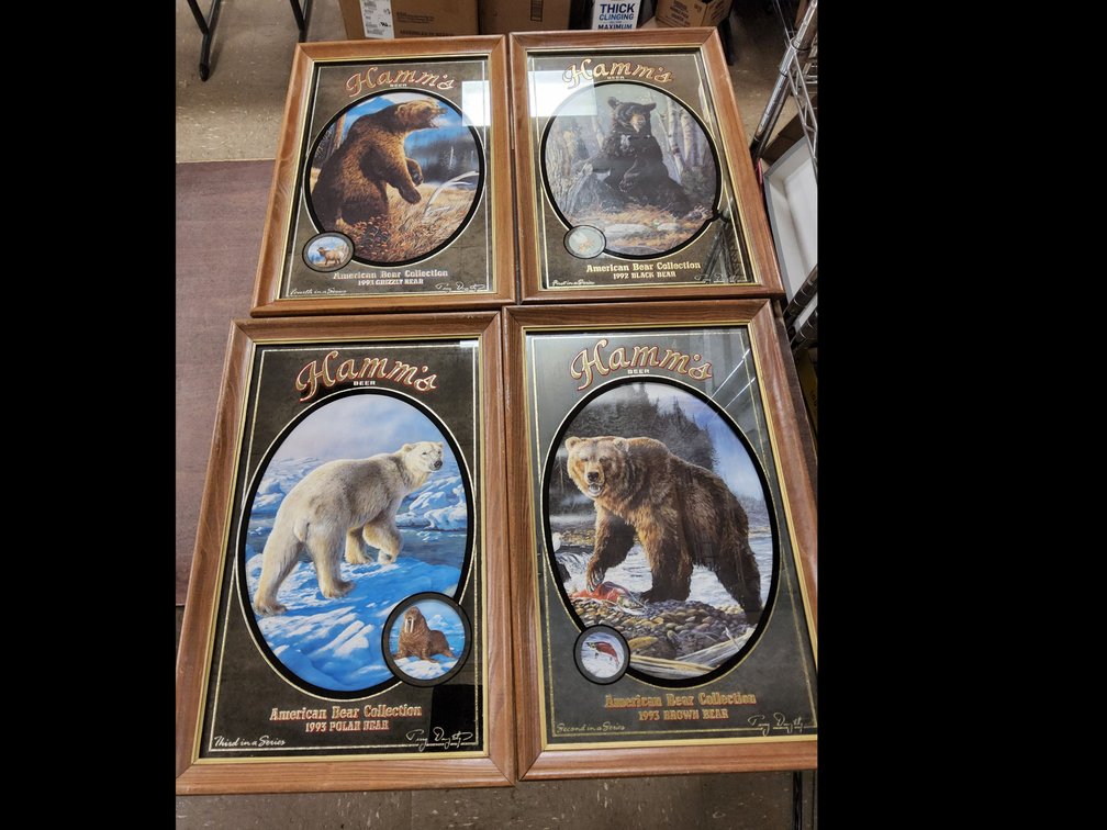 4 Hamm's Bear Mirrors