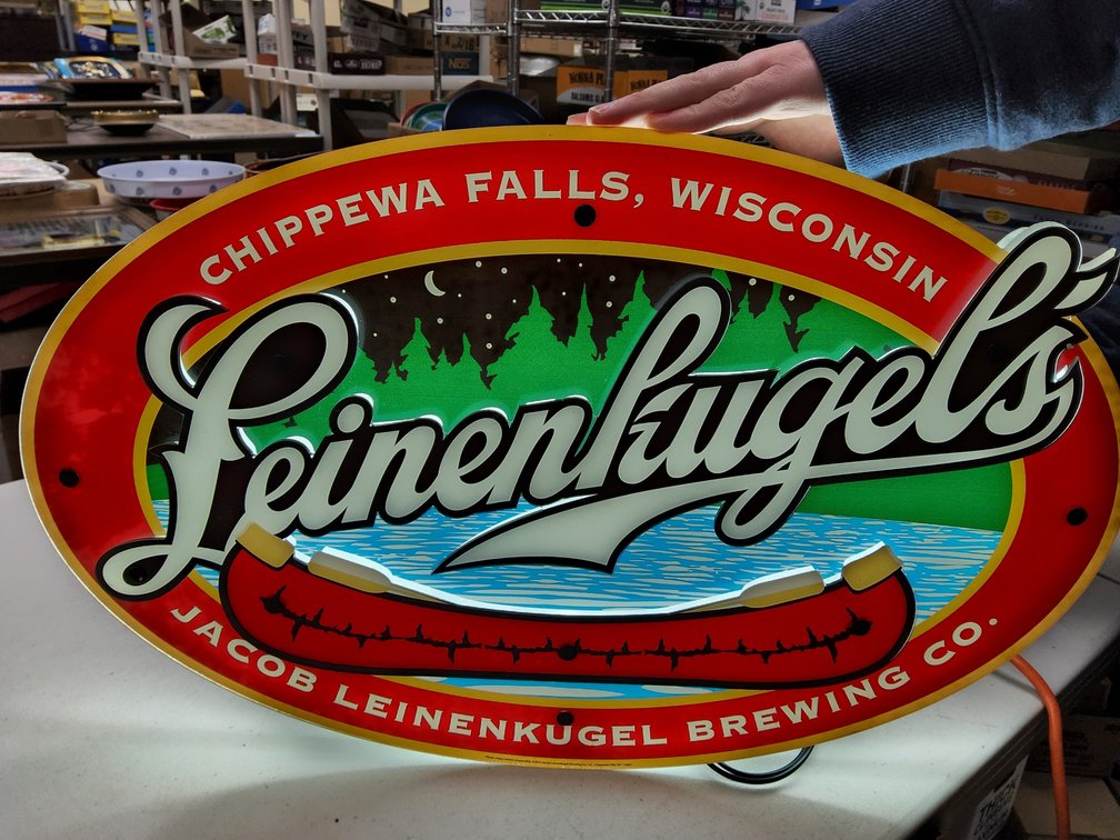 Lighted Leinenkugel plexiglass sign