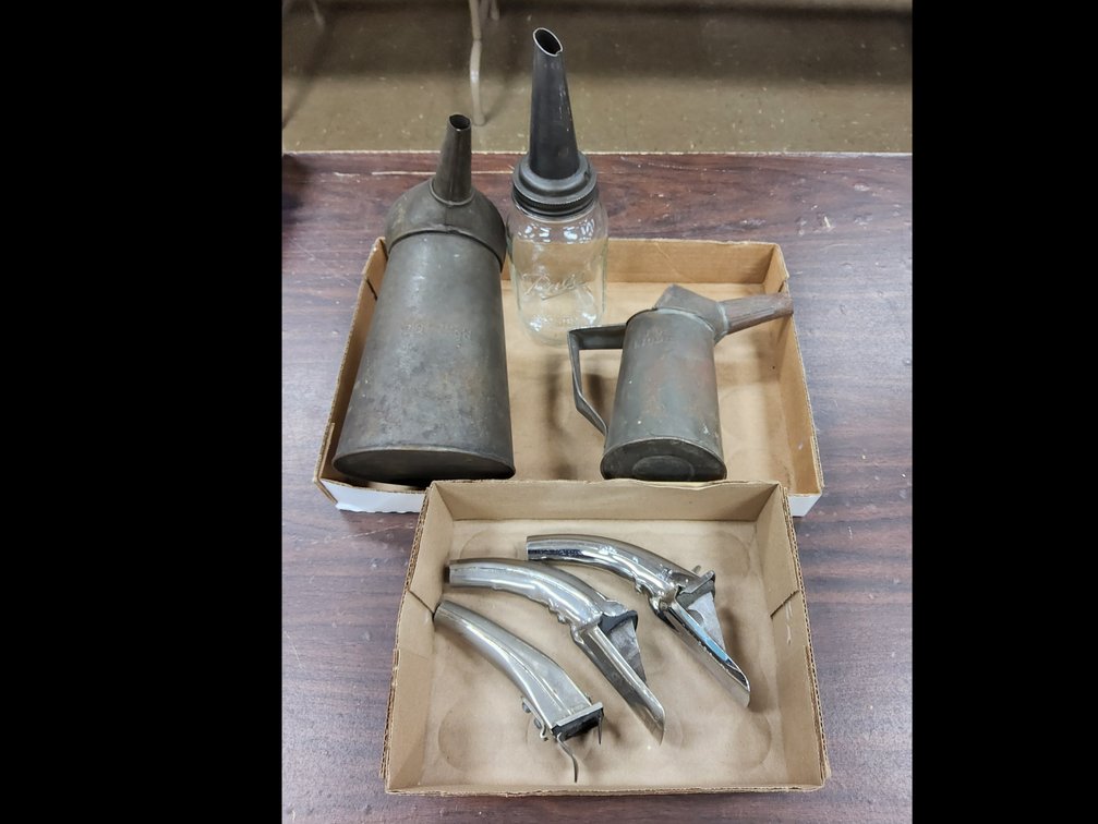 Oil bottles and can spouts 