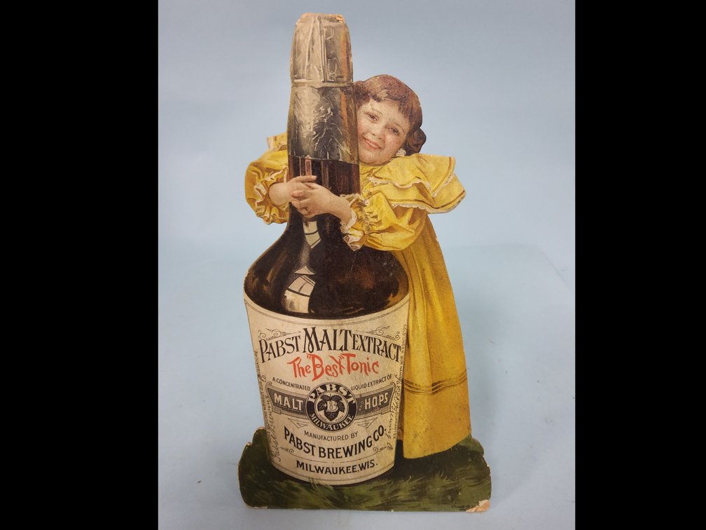 Pabst Malt Extract paperboard stand up sign