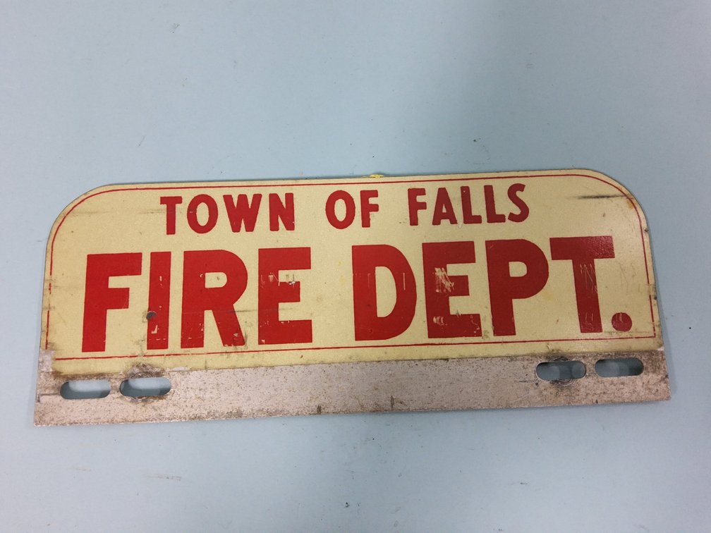 Town Of (Sheboygan) Falls Fire Dept. License plate topper
