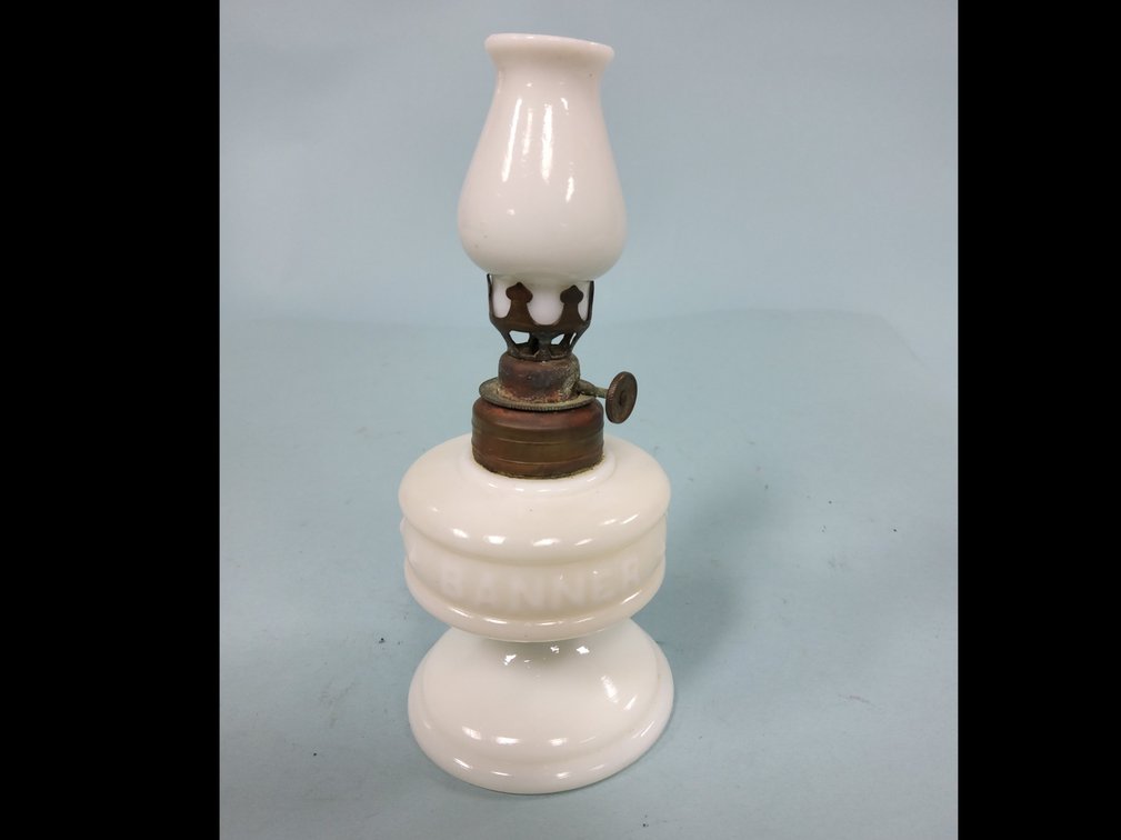 Improved Banner milk glass mini lamp
