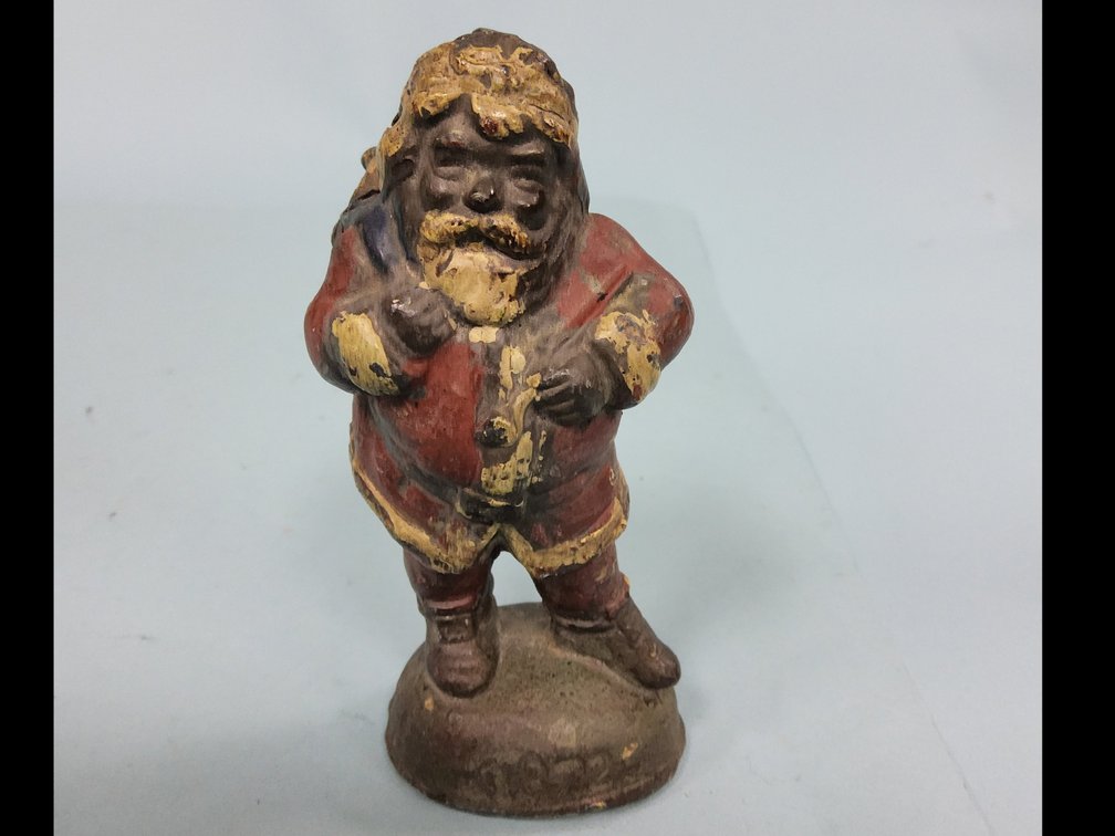 Cast lead polychrome Santa figure