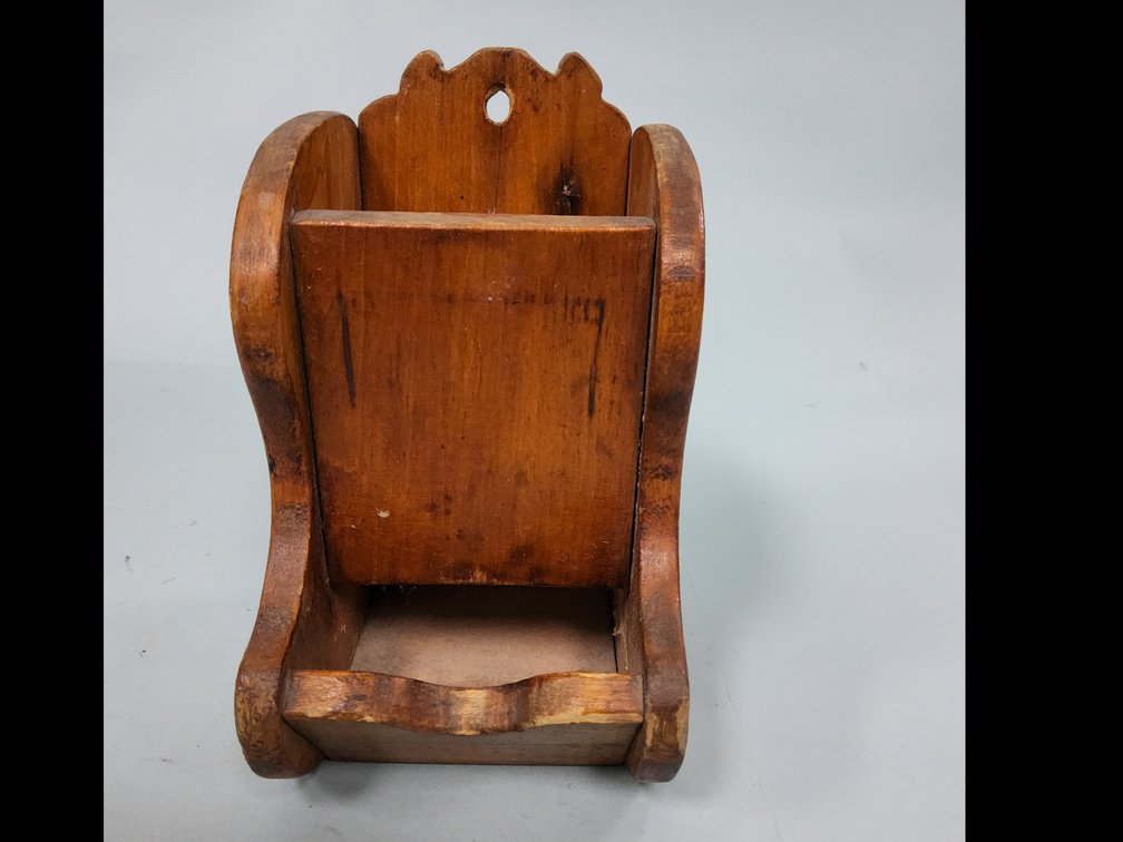 Pine folk art kitchen match box