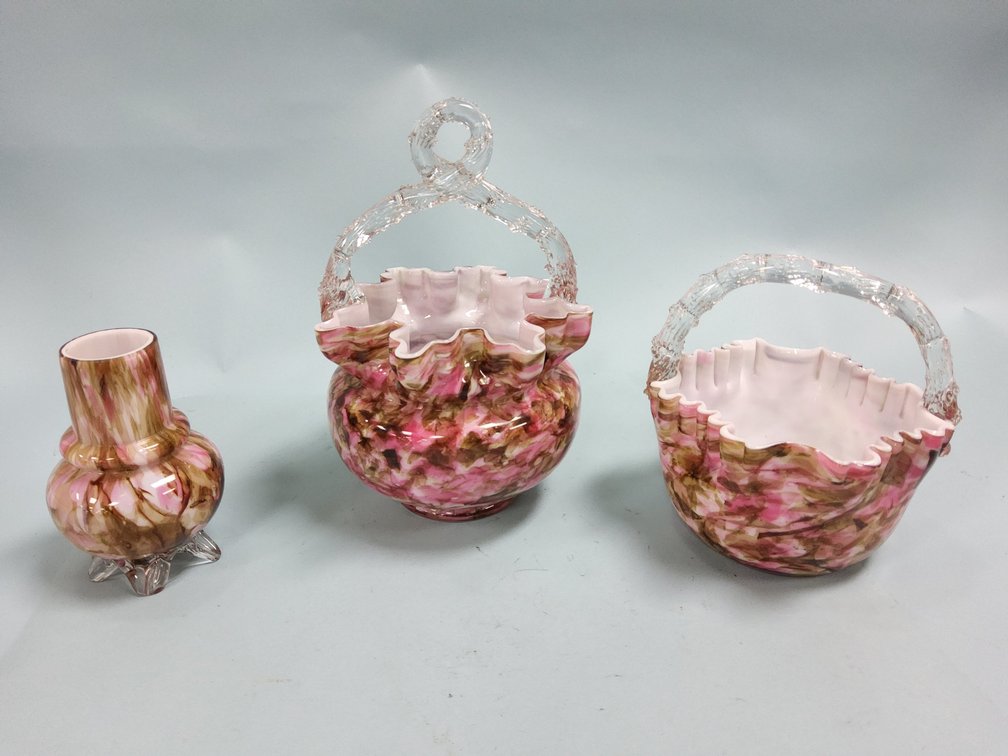 End- of- Day thorn handled baskets and a vase